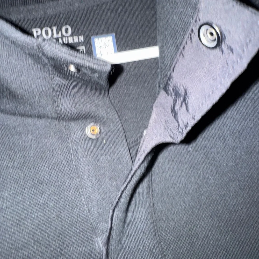 Mens 2XLT Polo Ralph Lauren Pullover Black Excellent Mock Neck Snap Sweatshirt